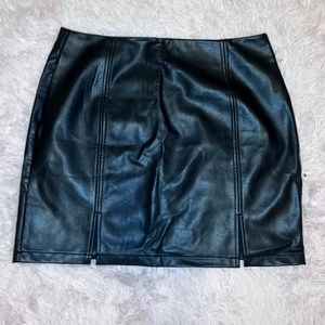 Mangopop faux leather mini skirt with slits